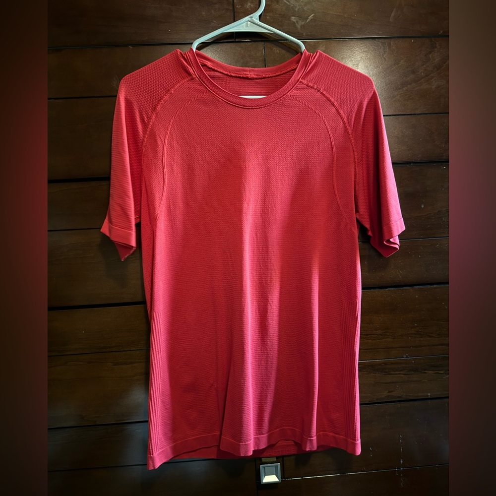 Red men’s lululemon shirt